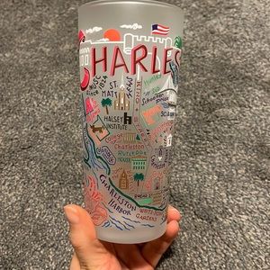 NWT Charleston Catstudio Frosted Drinking Glass Cup